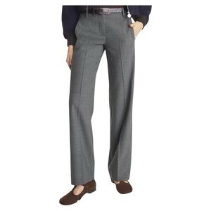 NWT Tory Burch Gray Stretch Flannel Mid-Rise Relaxed Fit Size 12 Trousers 👖✨